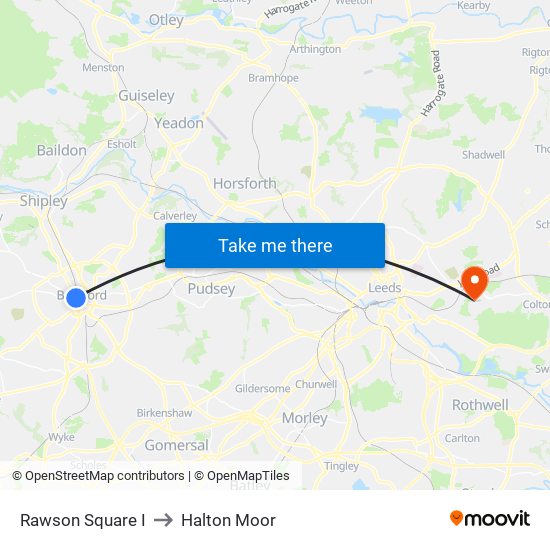 Rawson Square I to Halton Moor map