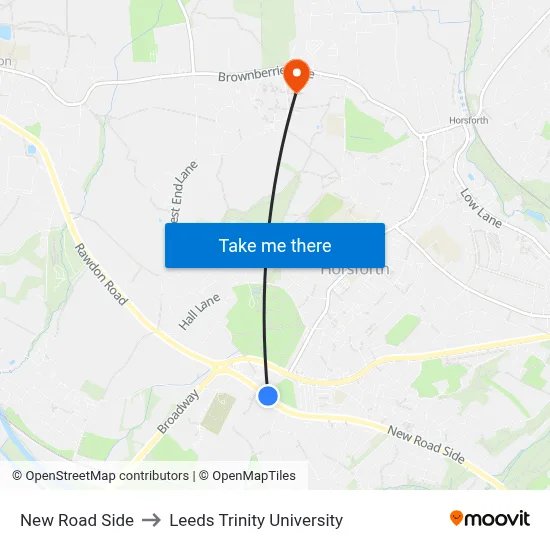 New Road Side to Leeds Trinity University map