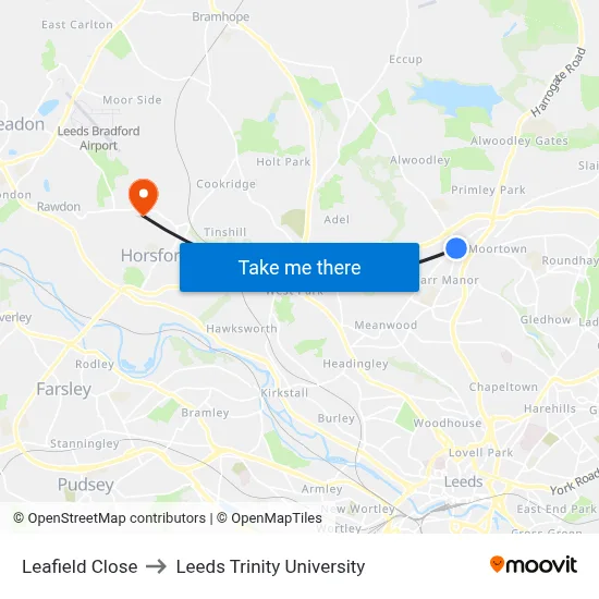 Leafield Close to Leeds Trinity University map