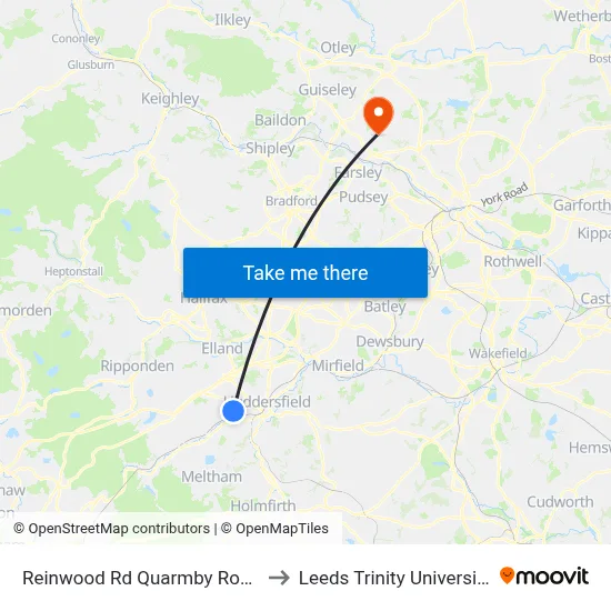 Royd Croft to Leeds Trinity University map