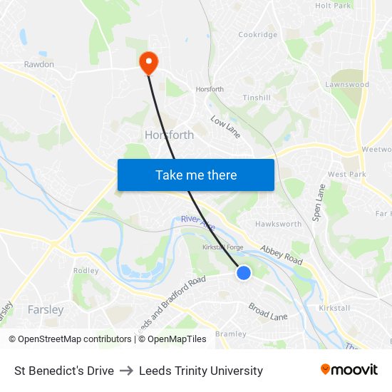 St Benedict's Drive to Leeds Trinity University map