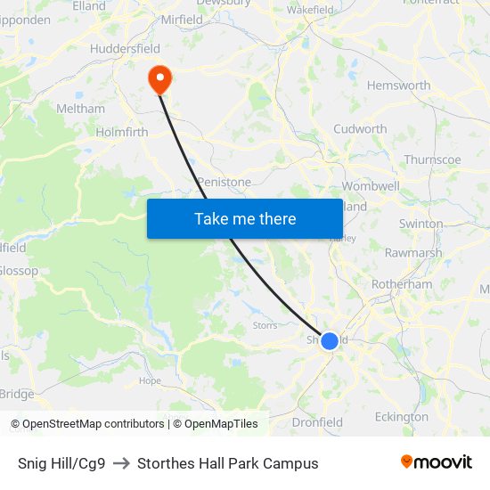 Snig Hill/Cg9 to Storthes Hall Park Campus map