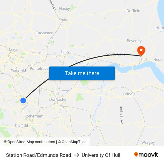 Station Road/Edmunds Road to University Of Hull map
