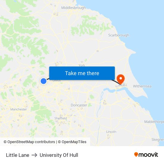 Little Lane to University Of Hull map