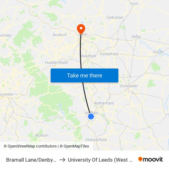 Bramall Lane/Denby Street to University Of Leeds (West Campus) map