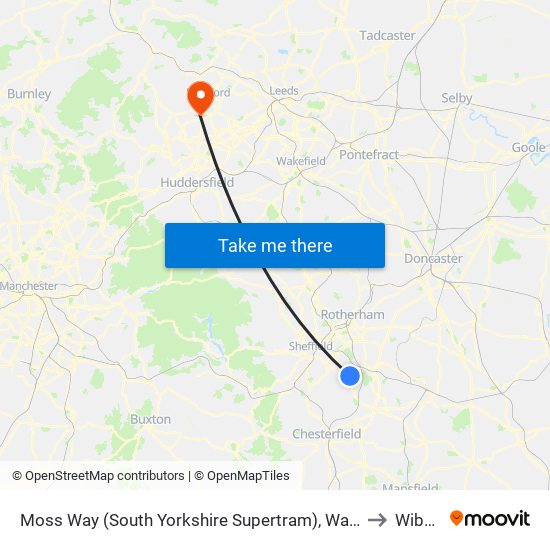 Moss Way (South Yorkshire Supertram), Waterthorpe to Wibsey map