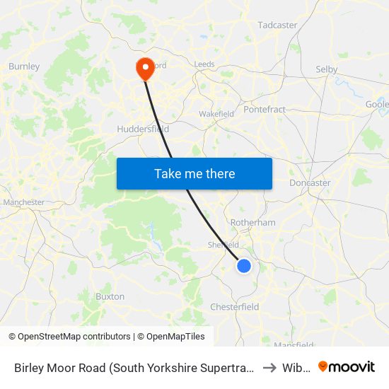 Birley Moor Road (South Yorkshire Supertram), Owlthorpe to Wibsey map