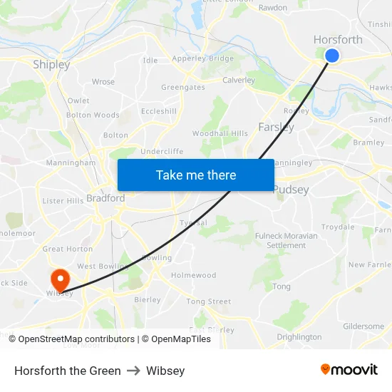 Horsforth the Green to Wibsey map