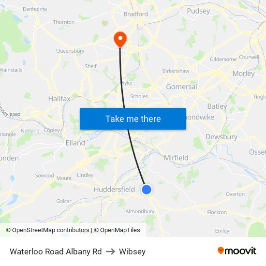 Waterloo Road Albany Rd to Wibsey map