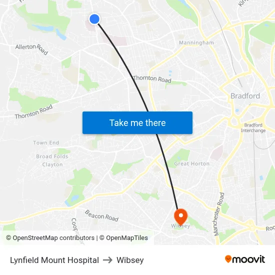 Lynfield Mount Hospital to Wibsey map