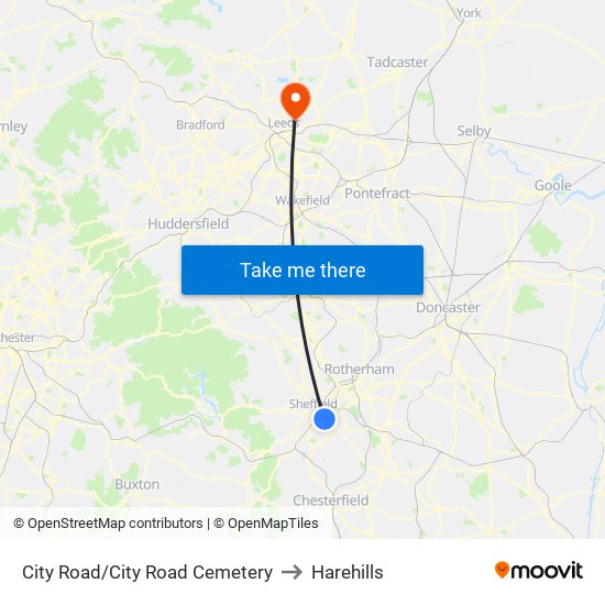 City Road/City Road Cemetery to Harehills map