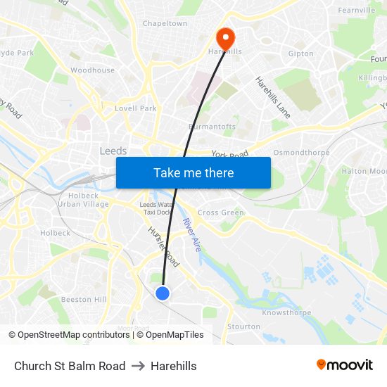 Church St Balm Road to Harehills map