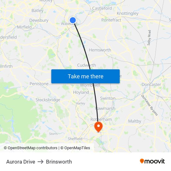 Aurora Drive to Brinsworth map