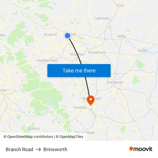 Branch Road to Brinsworth map