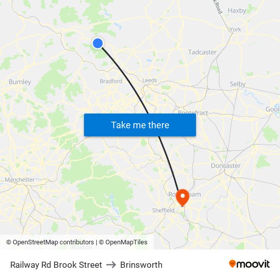 Railway Rd Brook Street to Brinsworth map