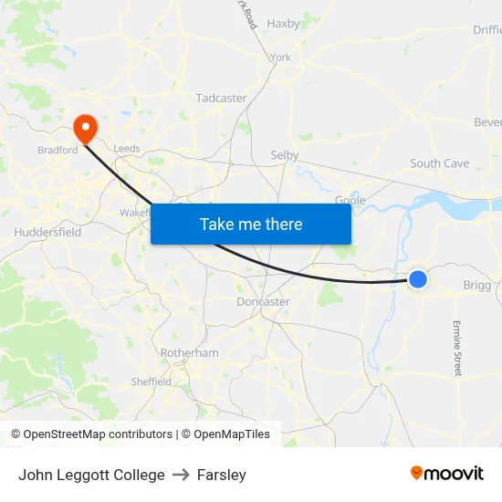 John Leggott College to Farsley map