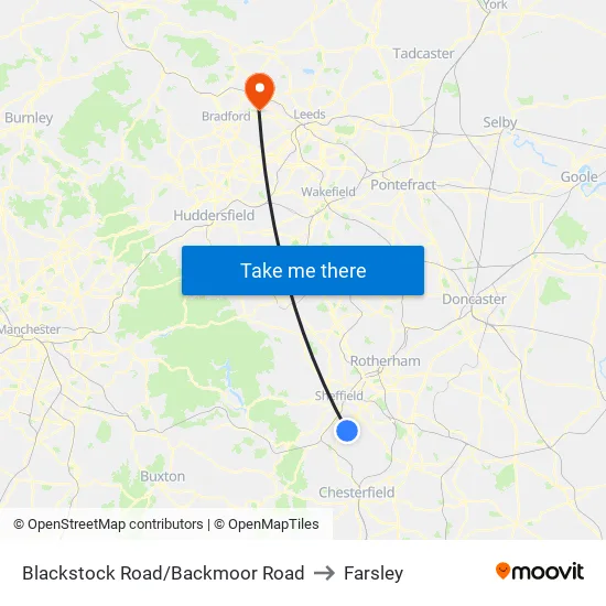 Blackstock Road/Backmoor Road to Farsley map