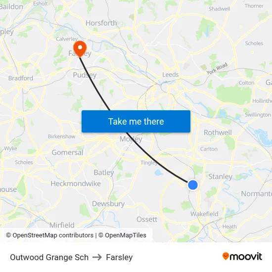 Outwood Grange Sch to Farsley map