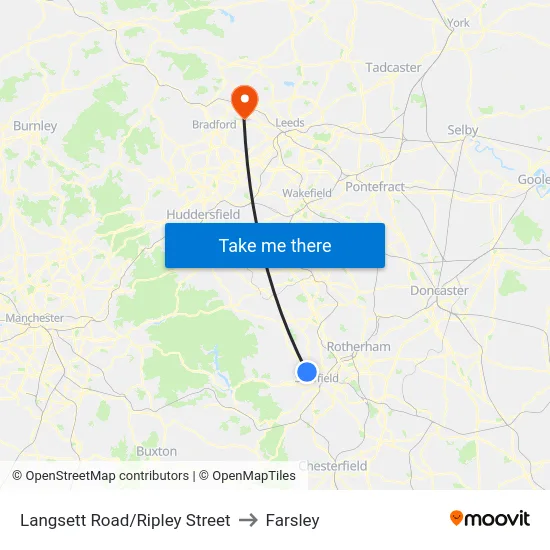Langsett Road/Ripley Street to Farsley map