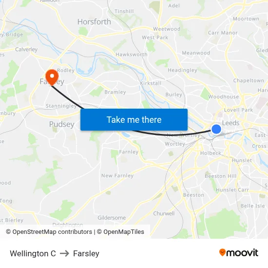 Wellington C to Farsley map