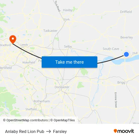 Anlaby Red Lion Pub to Farsley map