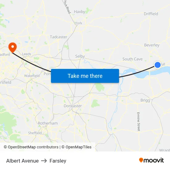 Albert Avenue to Farsley map