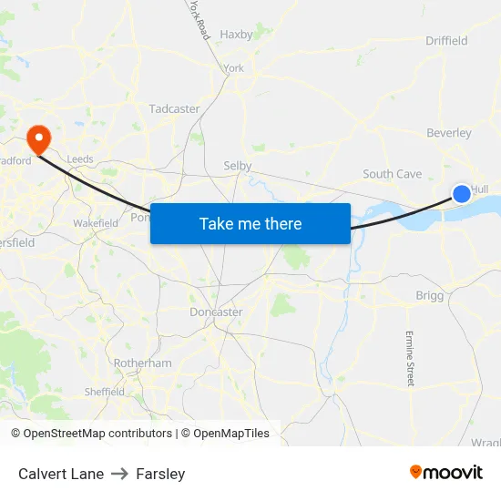 Calvert Lane to Farsley map