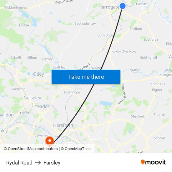 Rydal Road to Farsley map