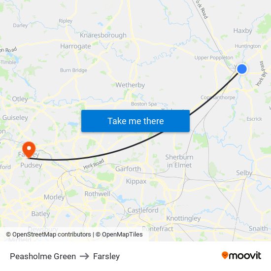 Peasholme Green to Farsley map