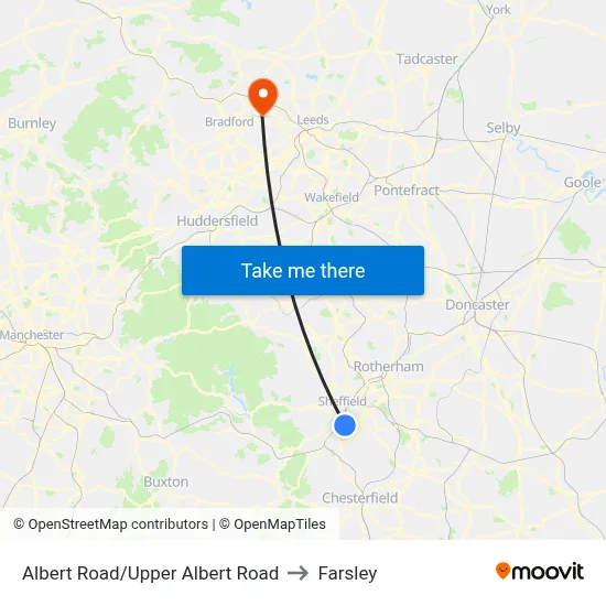 Albert Road/Upper Albert Road to Farsley map