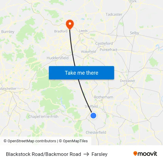 Blackstock Road/Backmoor Road to Farsley map