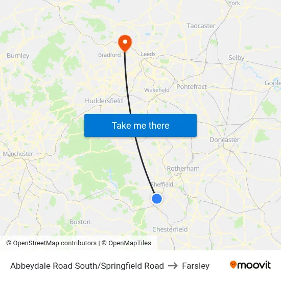 Abbeydale Road South/Springfield Road to Farsley map