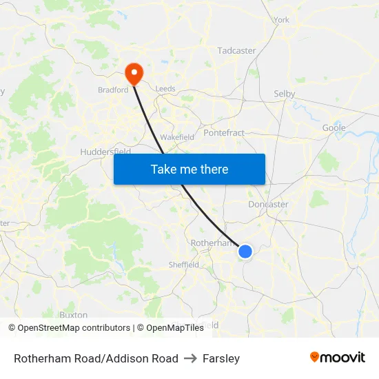 Rotherham Road/Addison Road to Farsley map