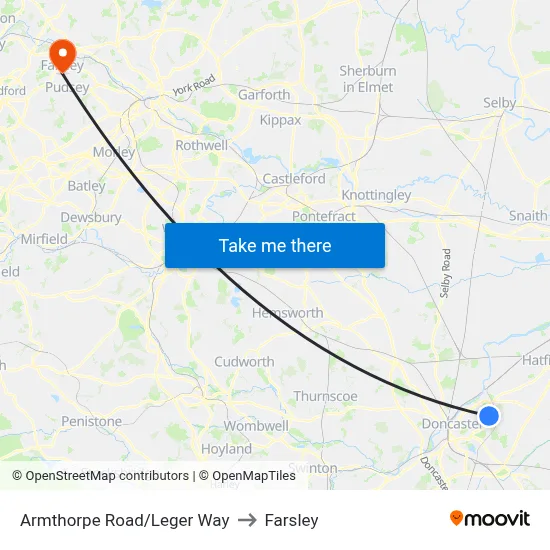 Armthorpe Road/Leger Way to Farsley map