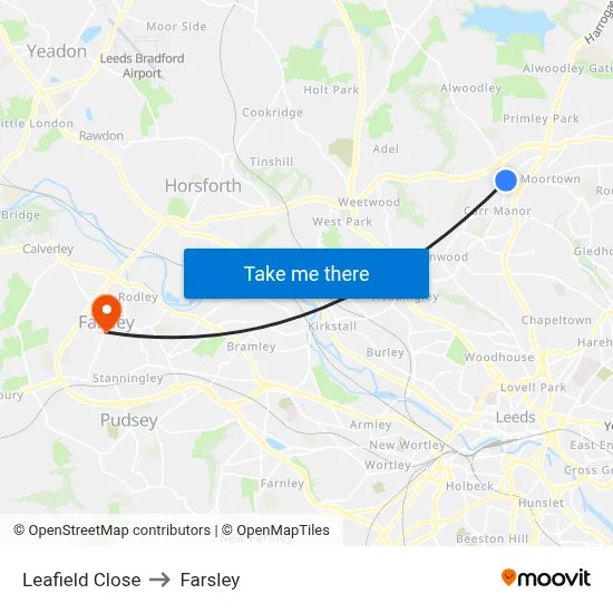Leafield Close to Farsley map