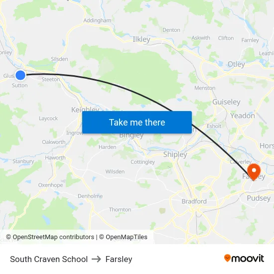 South Craven School to Farsley map