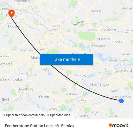 Featherstone Station Lane to Farsley map