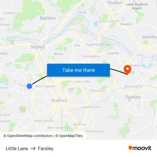 Little Lane to Farsley map