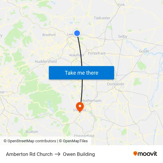 Amberton Rd Church to Owen Building map