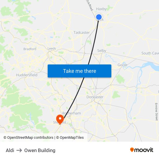 Aldi to Owen Building map