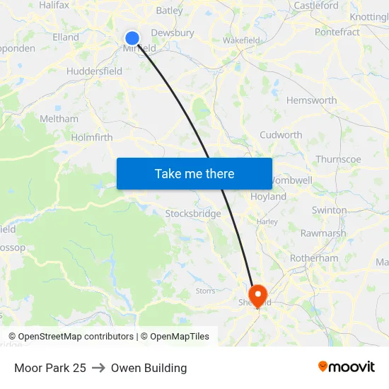 Moor Park 25 to Owen Building map