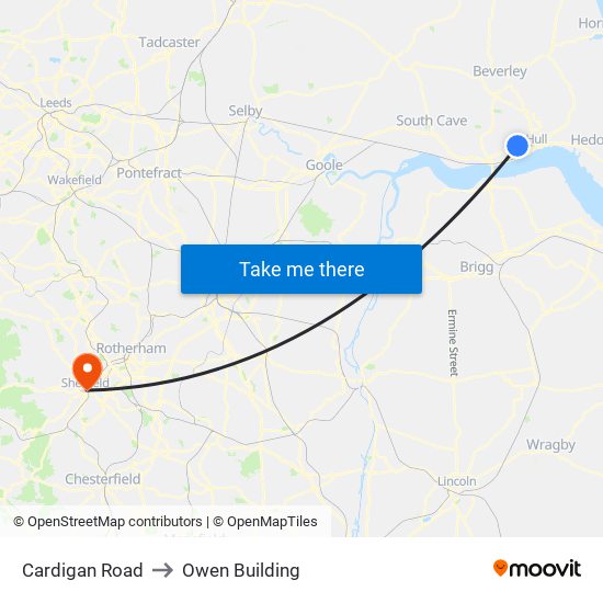 Cardigan Road to Owen Building map