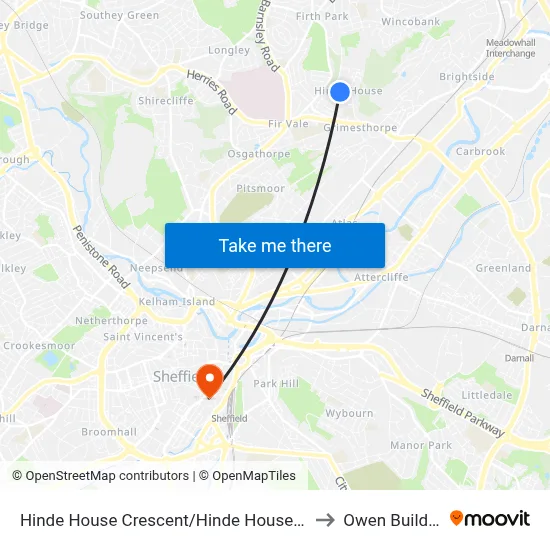 Hinde House Crescent/Hinde House Croft to Owen Building map