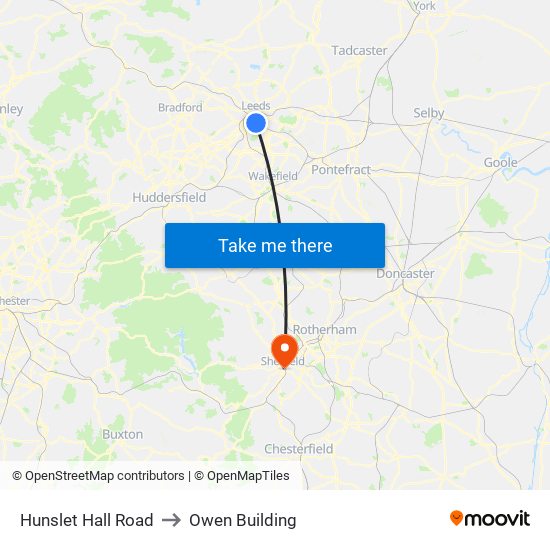 Hunslet Hall Road to Owen Building map