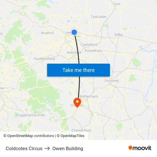 Coldcotes Circus to Owen Building map