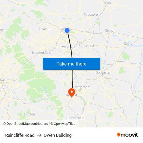Raincliffe Road to Owen Building map