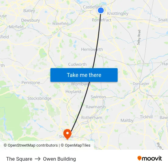 The Square to Owen Building map