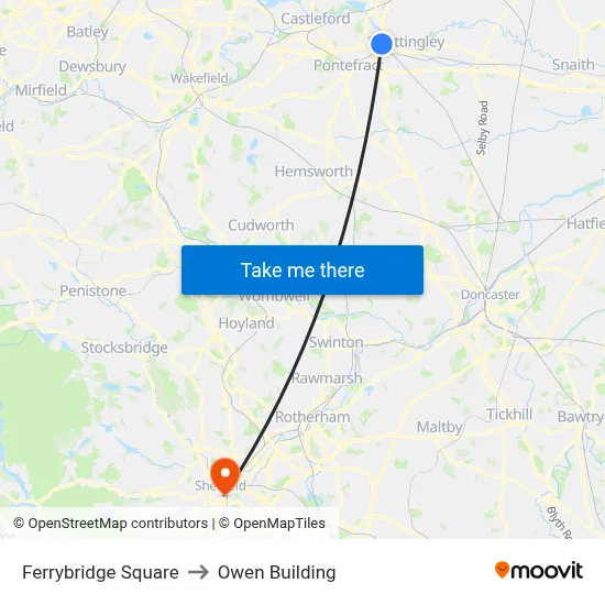 Ferrybridge Square to Owen Building map