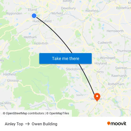Ainley Top to Owen Building map