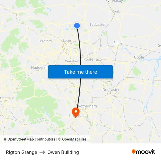 Rigton Grange to Owen Building map